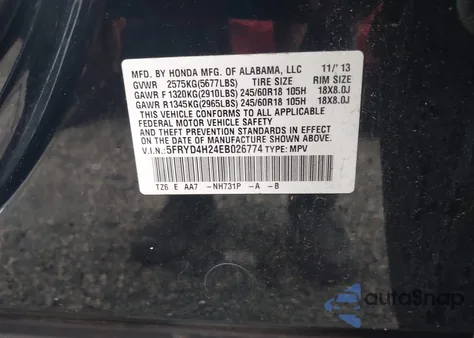 2014 Acura Mdx from USA, damaged, VIN 5FRYD4H24EB026774